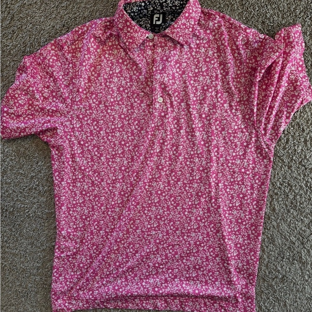 FootJoy Pink Floral Polo Shirt
